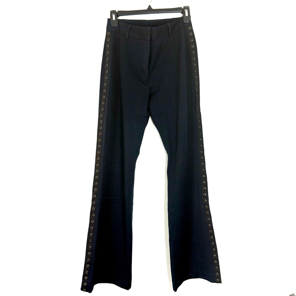Andrea Jovine Darkest Navy Pants with Eyelet Accents